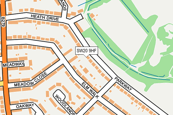 SW20 9HF map - OS OpenMap – Local (Ordnance Survey)