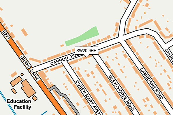 SW20 9HH map - OS OpenMap – Local (Ordnance Survey)