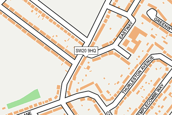 SW20 9HQ map - OS OpenMap – Local (Ordnance Survey)