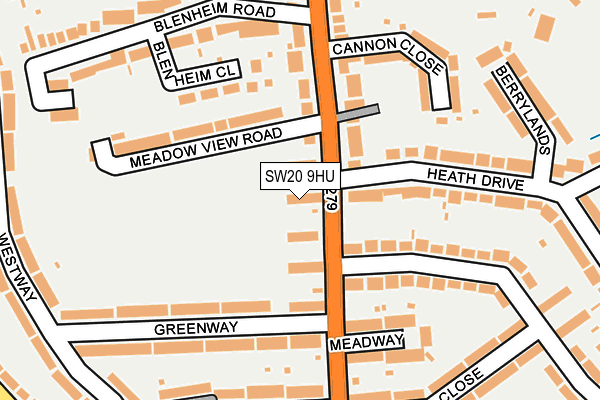 SW20 9HU map - OS OpenMap – Local (Ordnance Survey)
