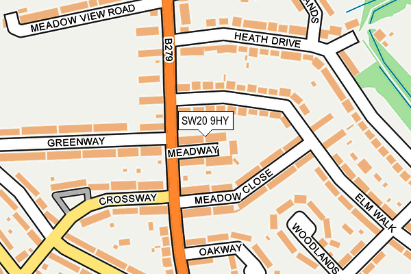 SW20 9HY map - OS OpenMap – Local (Ordnance Survey)