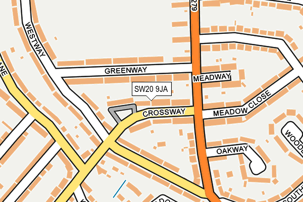 SW20 9JA map - OS OpenMap – Local (Ordnance Survey)