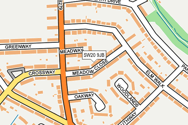SW20 9JB map - OS OpenMap – Local (Ordnance Survey)