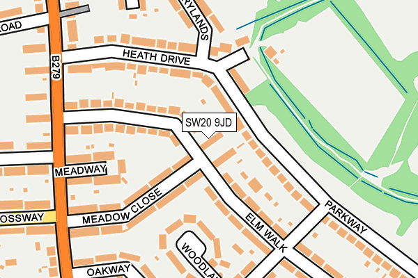 SW20 9JD map - OS OpenMap – Local (Ordnance Survey)
