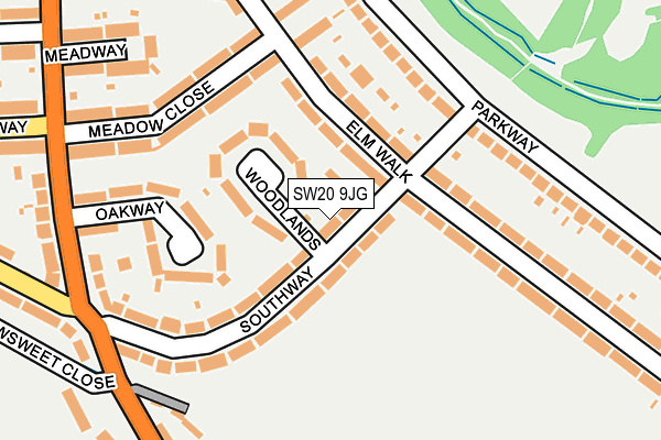 SW20 9JG map - OS OpenMap – Local (Ordnance Survey)