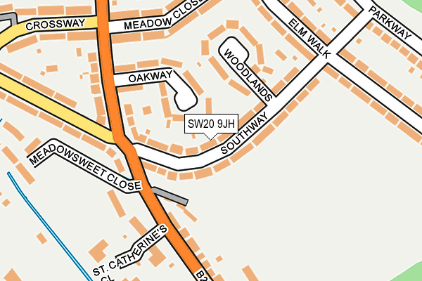 SW20 9JH map - OS OpenMap – Local (Ordnance Survey)