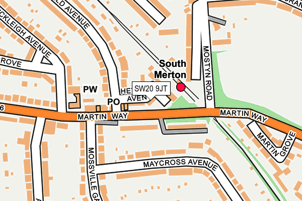 SW20 9JT map - OS OpenMap – Local (Ordnance Survey)