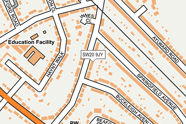 SW20 9JY map - OS OpenMap – Local (Ordnance Survey)