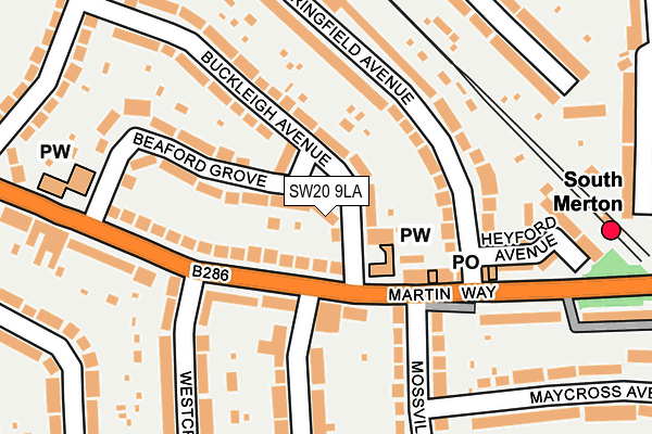 SW20 9LA map - OS OpenMap – Local (Ordnance Survey)