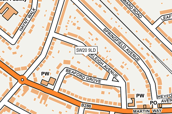 SW20 9LD map - OS OpenMap – Local (Ordnance Survey)