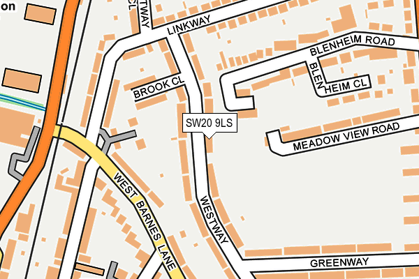 SW20 9LS map - OS OpenMap – Local (Ordnance Survey)