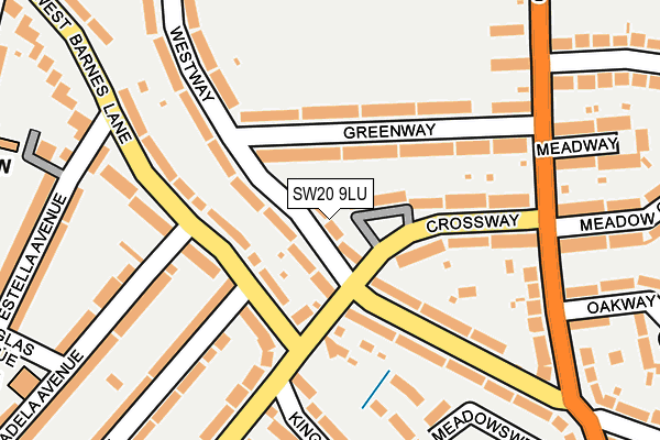 SW20 9LU map - OS OpenMap – Local (Ordnance Survey)