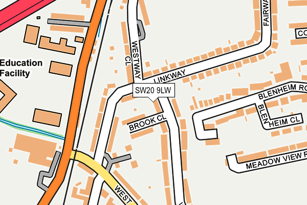 SW20 9LW map - OS OpenMap – Local (Ordnance Survey)