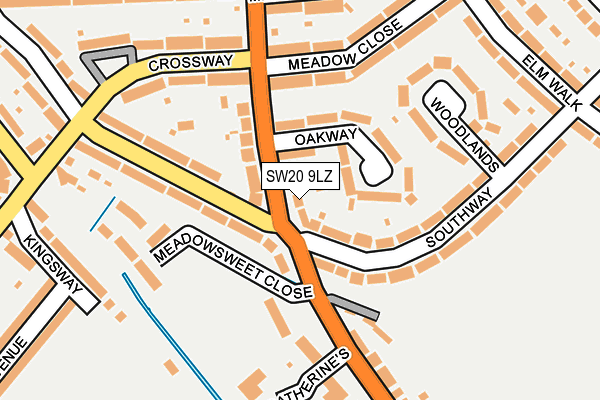 SW20 9LZ map - OS OpenMap – Local (Ordnance Survey)