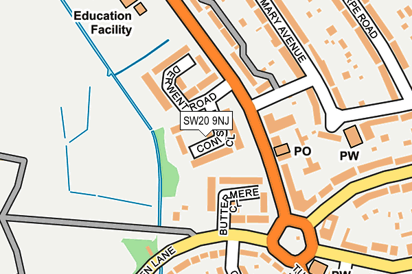 SW20 9NJ map - OS OpenMap – Local (Ordnance Survey)