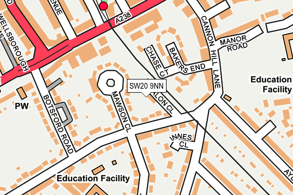 SW20 9NN map - OS OpenMap – Local (Ordnance Survey)