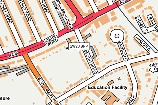 SW20 9NP map - OS OpenMap – Local (Ordnance Survey)