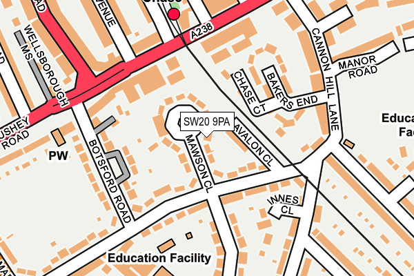 SW20 9PA map - OS OpenMap – Local (Ordnance Survey)