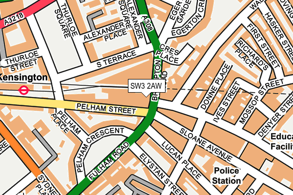 SW3 2AW map - OS OpenMap – Local (Ordnance Survey)