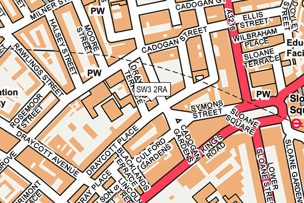 SW3 2RA map - OS OpenMap – Local (Ordnance Survey)