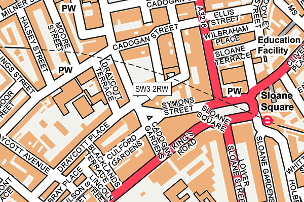 SW3 2RW map - OS OpenMap – Local (Ordnance Survey)
