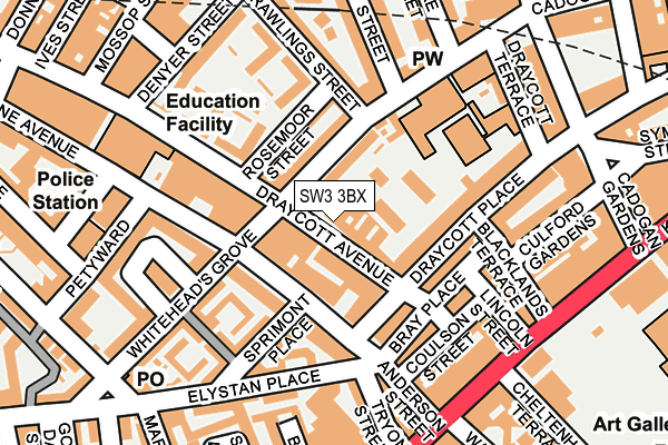 SW3 3BX map - OS OpenMap – Local (Ordnance Survey)