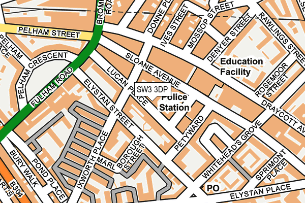 SW3 3DP map - OS OpenMap – Local (Ordnance Survey)