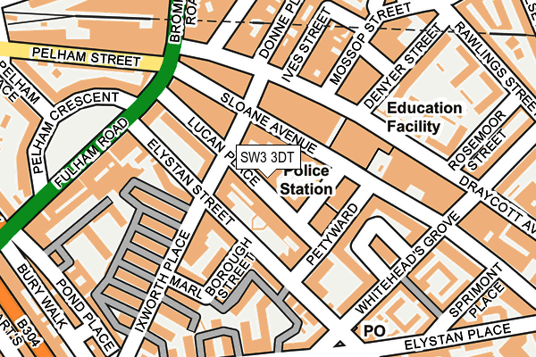 SW3 3DT map - OS OpenMap – Local (Ordnance Survey)