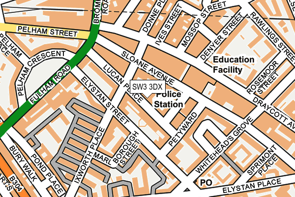 SW3 3DX map - OS OpenMap – Local (Ordnance Survey)