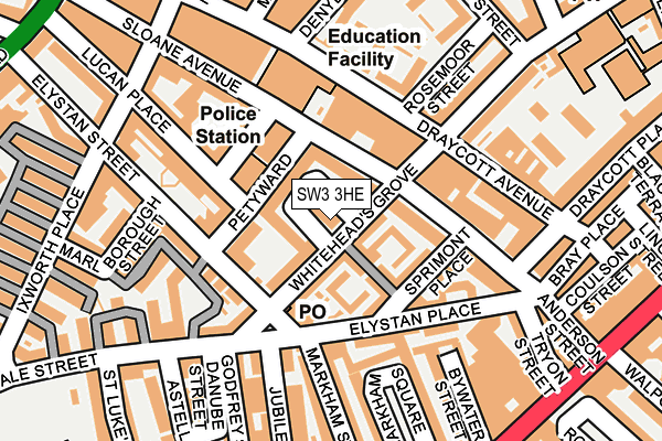 SW3 3HE map - OS OpenMap – Local (Ordnance Survey)