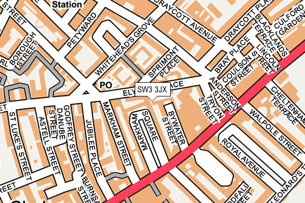 SW3 3JX map - OS OpenMap – Local (Ordnance Survey)