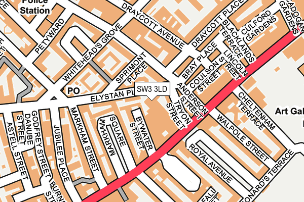 SW3 3LD map - OS OpenMap – Local (Ordnance Survey)