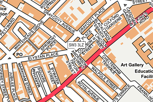 SW3 3LZ map - OS OpenMap – Local (Ordnance Survey)