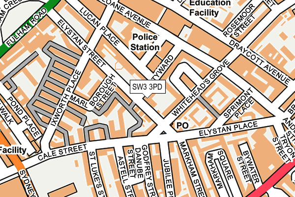 SW3 3PD map - OS OpenMap – Local (Ordnance Survey)
