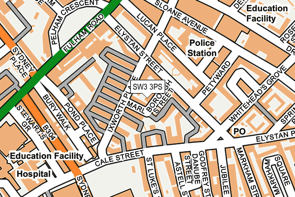 SW3 3PS map - OS OpenMap – Local (Ordnance Survey)