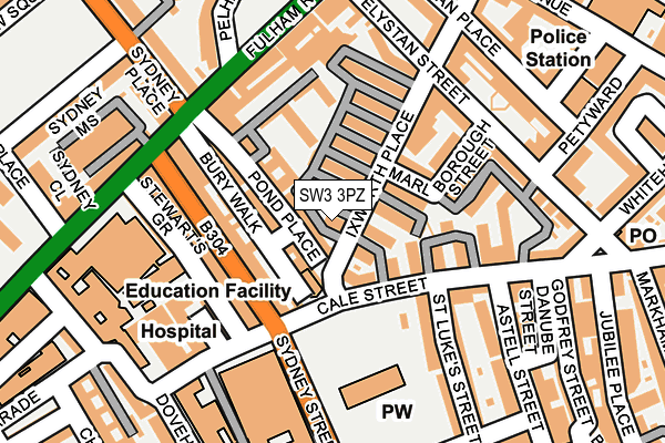 SW3 3PZ map - OS OpenMap – Local (Ordnance Survey)