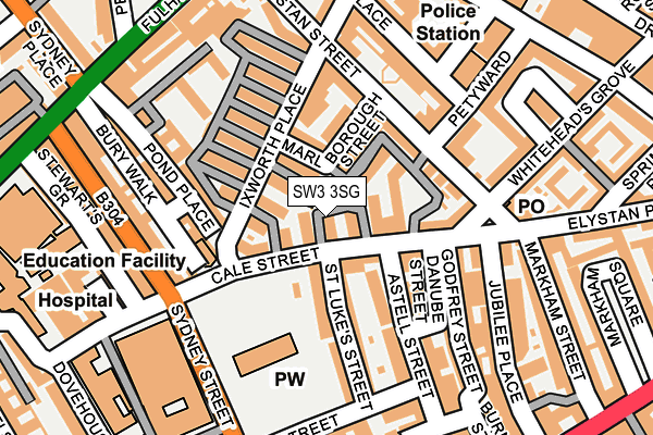 SW3 3SG map - OS OpenMap – Local (Ordnance Survey)
