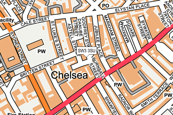 SW3 3SU map - OS OpenMap – Local (Ordnance Survey)