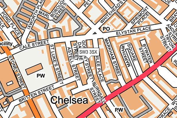 SW3 3SX map - OS OpenMap – Local (Ordnance Survey)