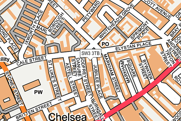 SW3 3TB map - OS OpenMap – Local (Ordnance Survey)