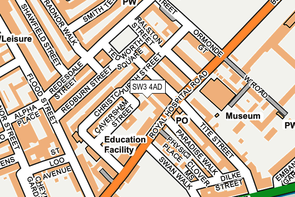 SW3 4AD map - OS OpenMap – Local (Ordnance Survey)