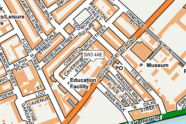 SW3 4AE map - OS OpenMap – Local (Ordnance Survey)