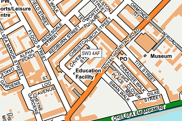 SW3 4AF map - OS OpenMap – Local (Ordnance Survey)