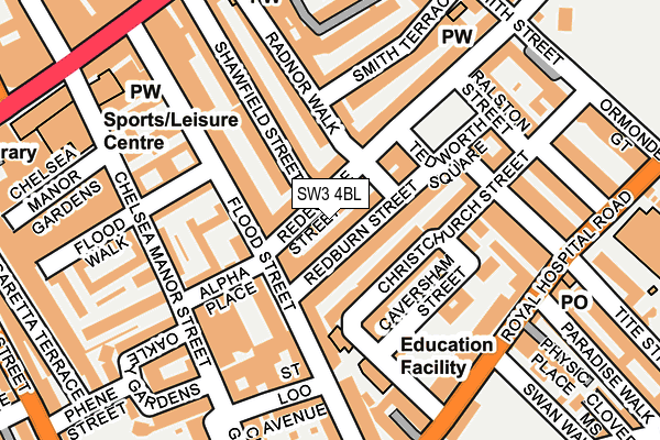 SW3 4BL map - OS OpenMap – Local (Ordnance Survey)