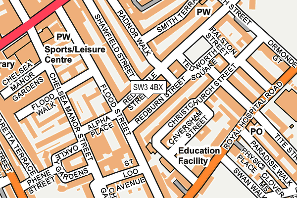 SW3 4BX map - OS OpenMap – Local (Ordnance Survey)