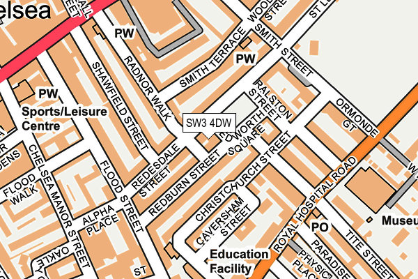 SW3 4DW map - OS OpenMap – Local (Ordnance Survey)