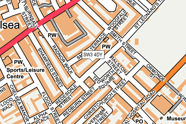 SW3 4DY map - OS OpenMap – Local (Ordnance Survey)