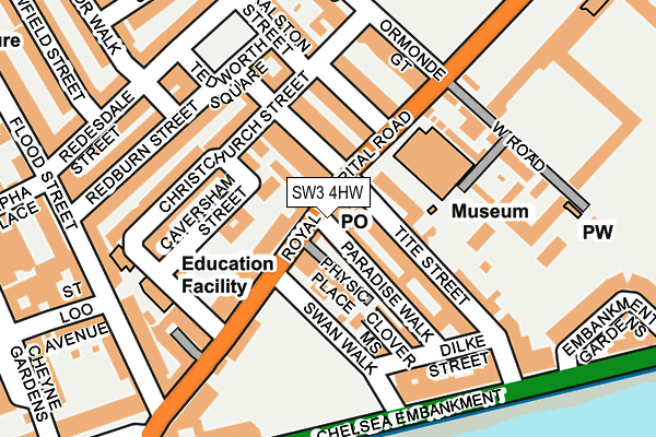 SW3 4HW map - OS OpenMap – Local (Ordnance Survey)
