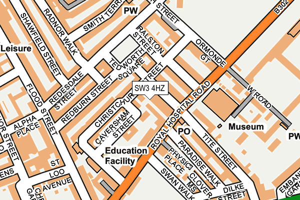 SW3 4HZ map - OS OpenMap – Local (Ordnance Survey)