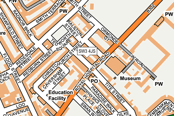 SW3 4JS map - OS OpenMap – Local (Ordnance Survey)